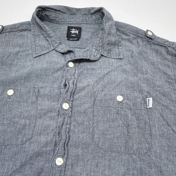 Stussy Gray Casual Button Down Shirt - Picture 3 of 13